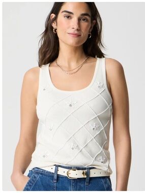 NWT- J.Crew Factory Embellished Tank Top - Womens XXL